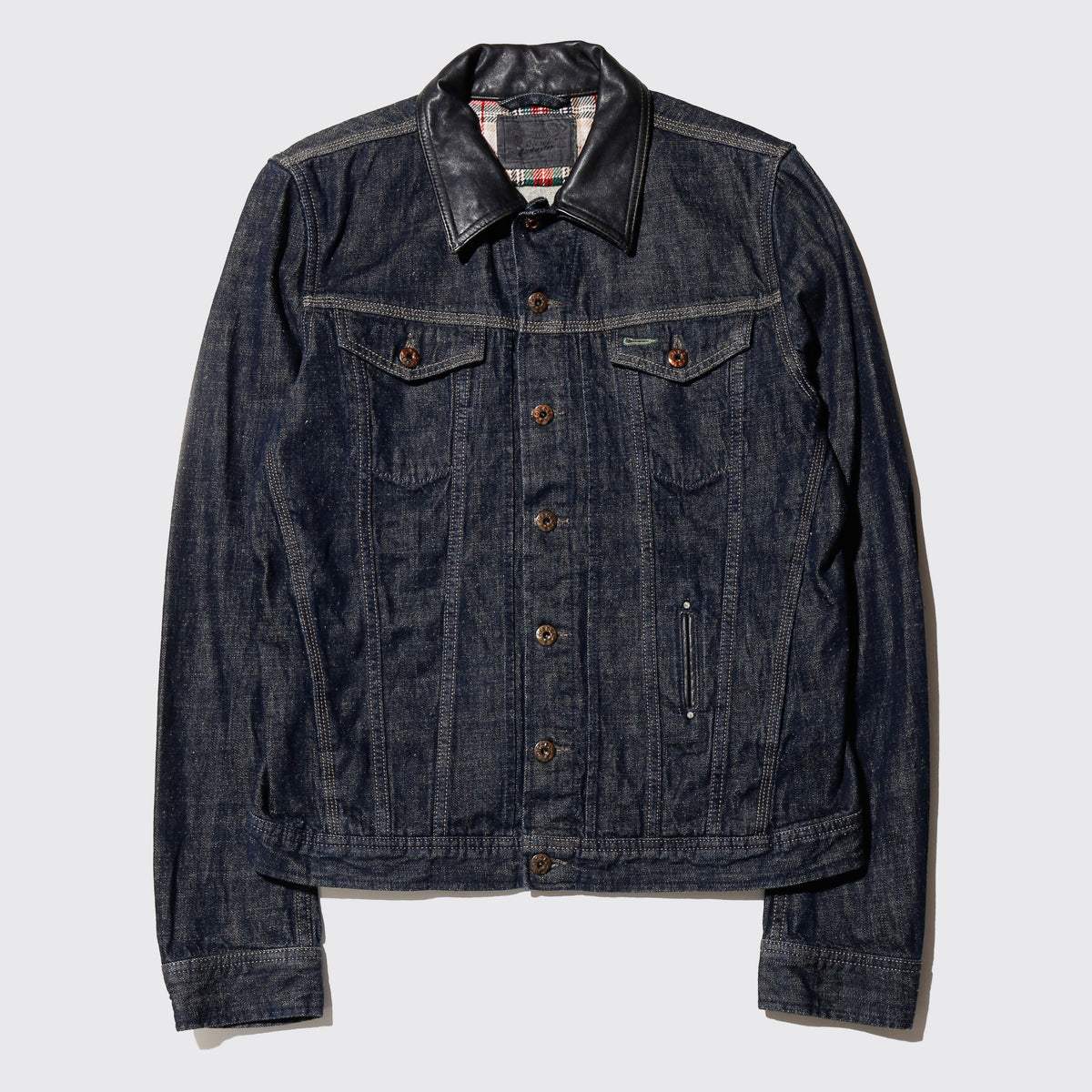 vintage 00's Diesel leather collar tucker jacket