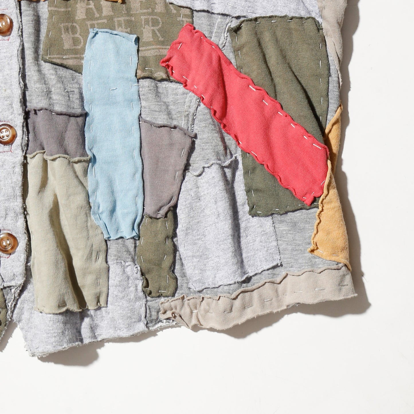 *one-off crazy patchwork hooded vest