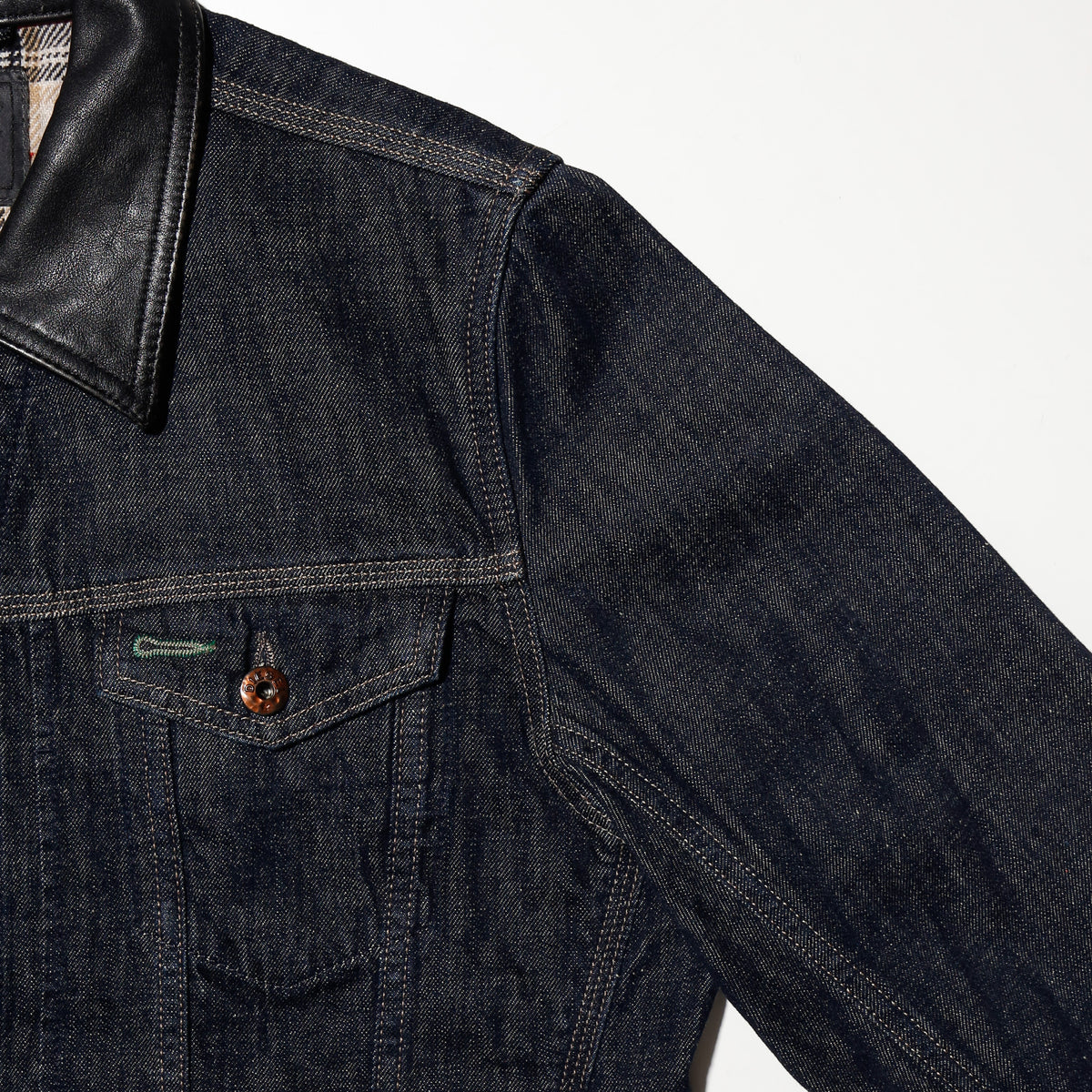 vintage 00's Diesel leather collar tucker jacket