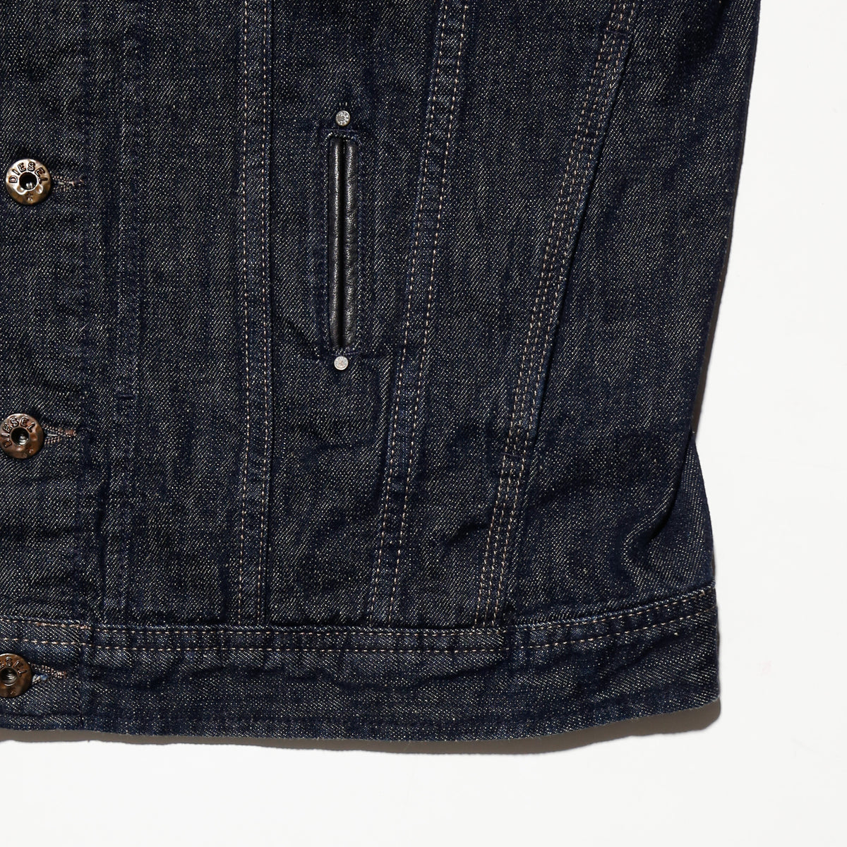 vintage 00's Diesel leather collar tucker jacket