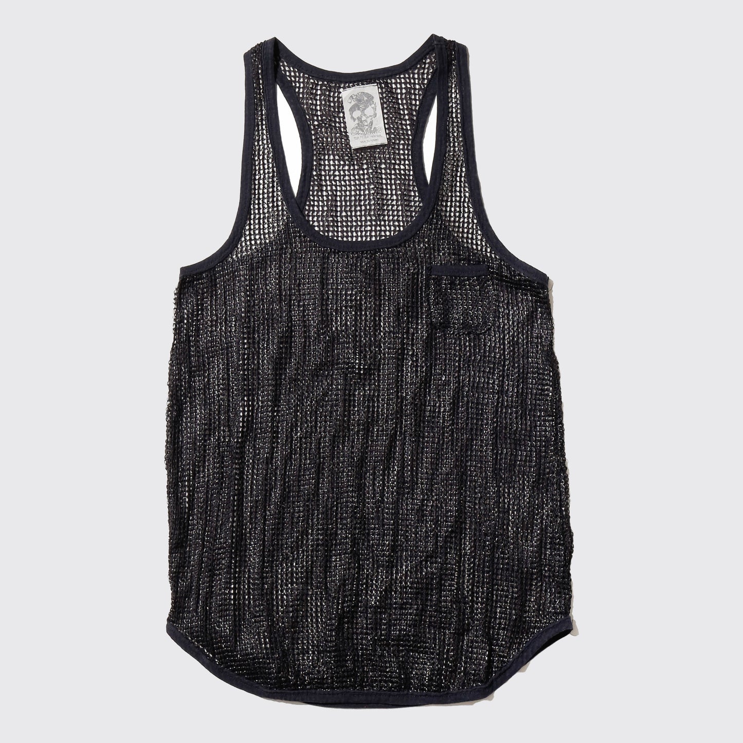 vintage luster mesh tank top