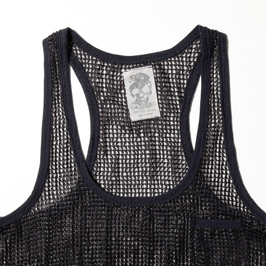 vintage luster mesh tank top