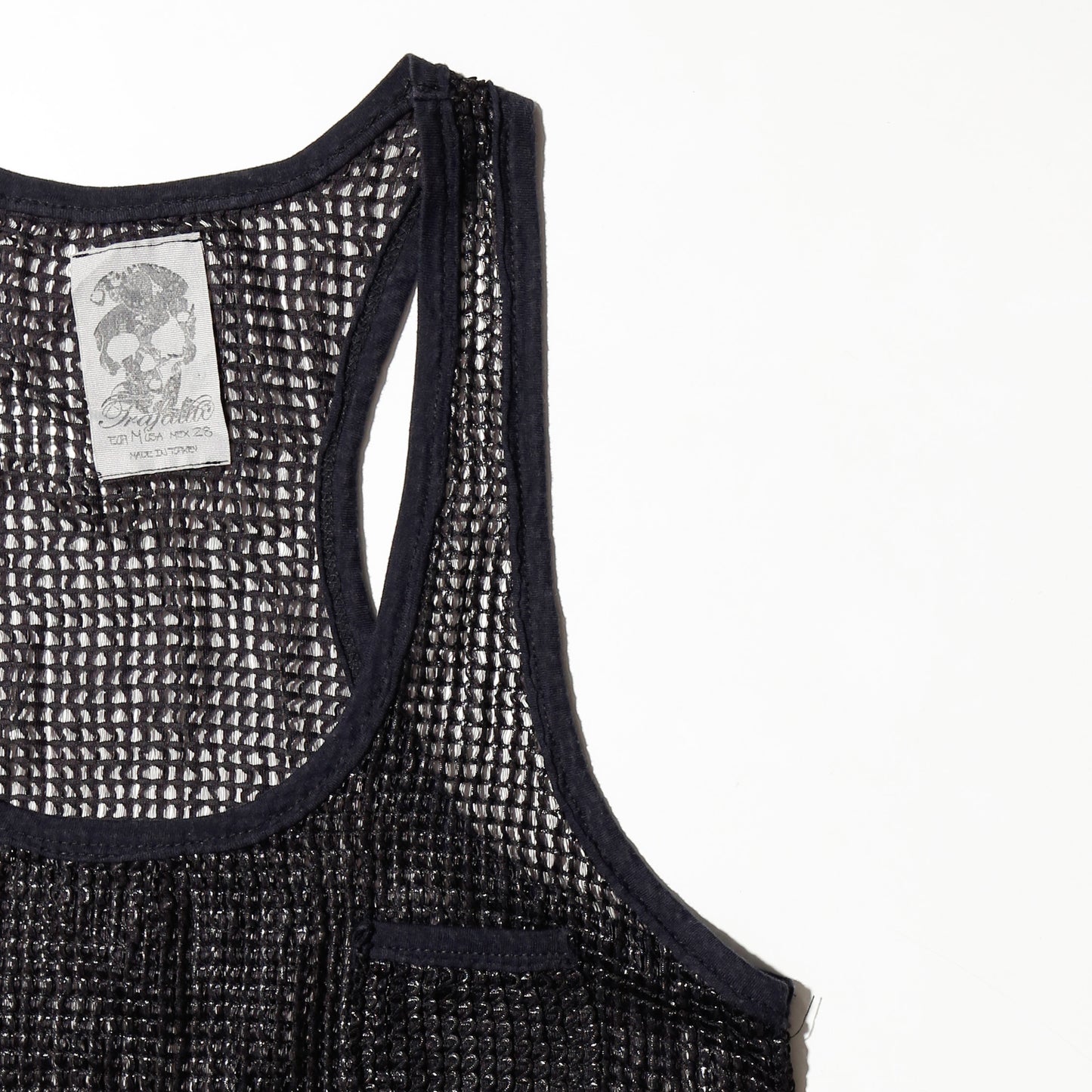 vintage luster mesh tank top