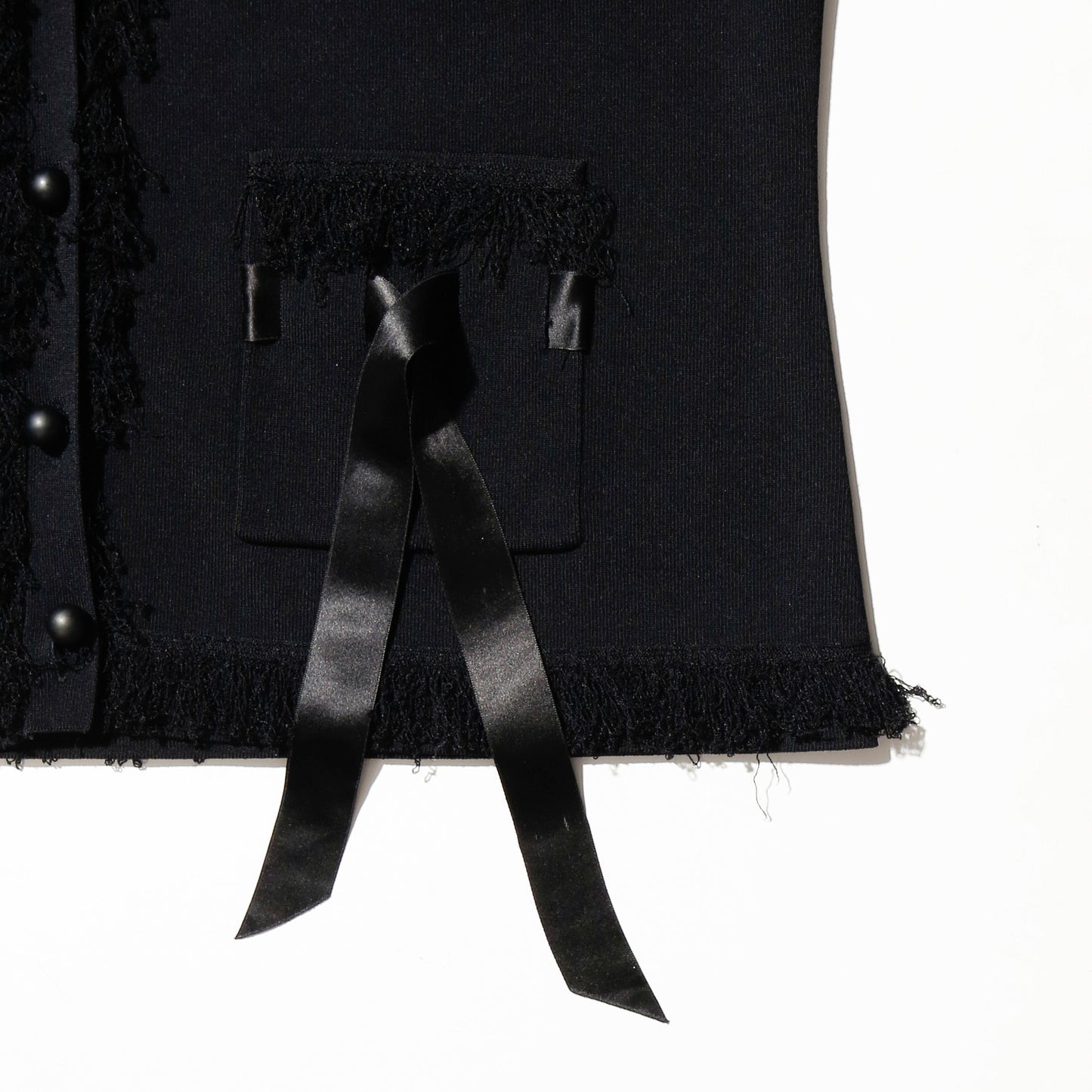 vintage fringe piping knit jacket
