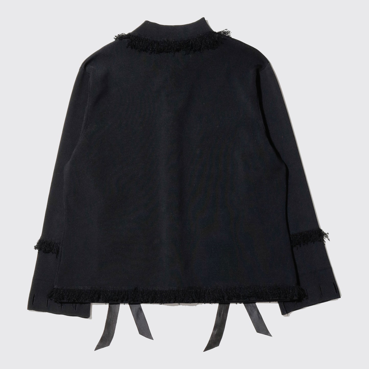vintage fringe piping knit jacket