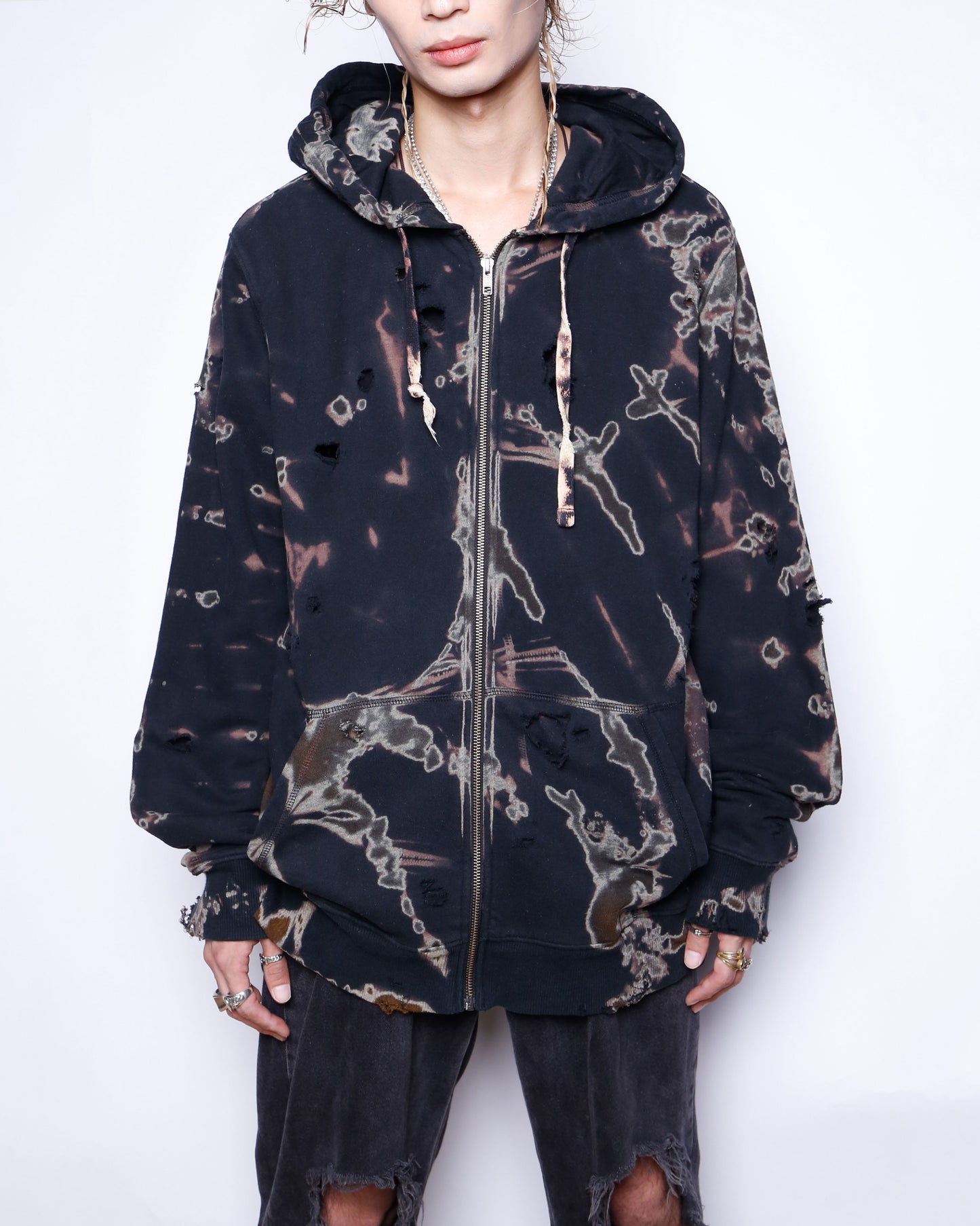 vintage avangarde broken hoodie