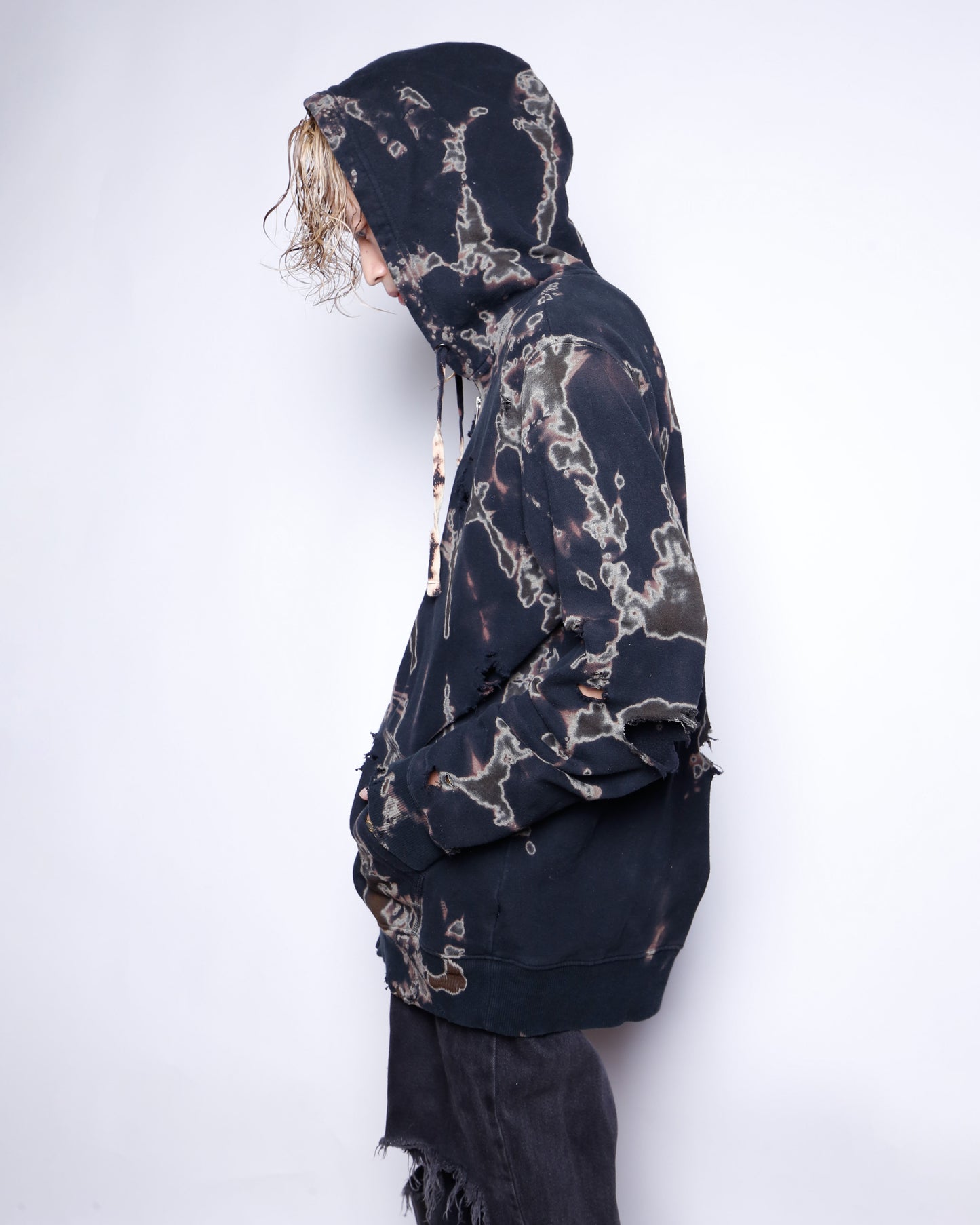 vintage avangarde broken hoodie