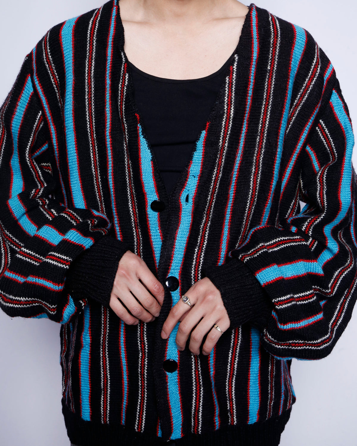 vintage stripe loose cardigan