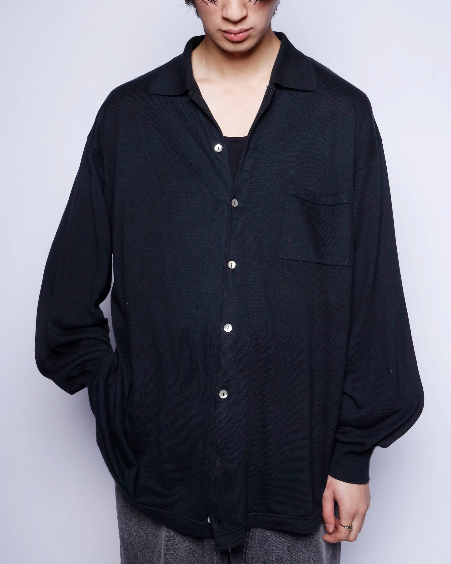 vintage cotton knit shirt cardigan