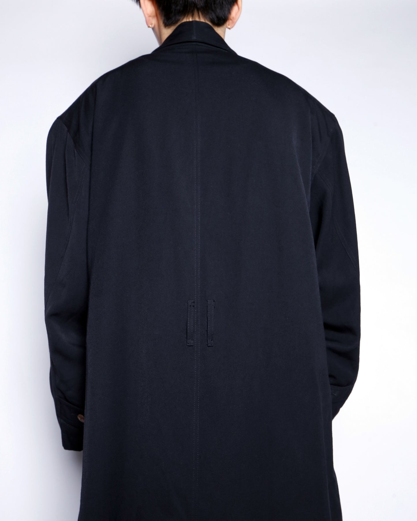 vintage layer collar gabardine super long coat