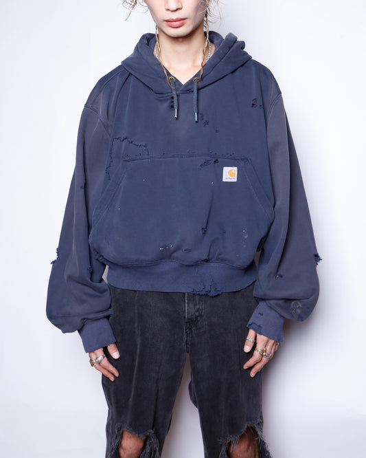 vintage cropped broken hoodie