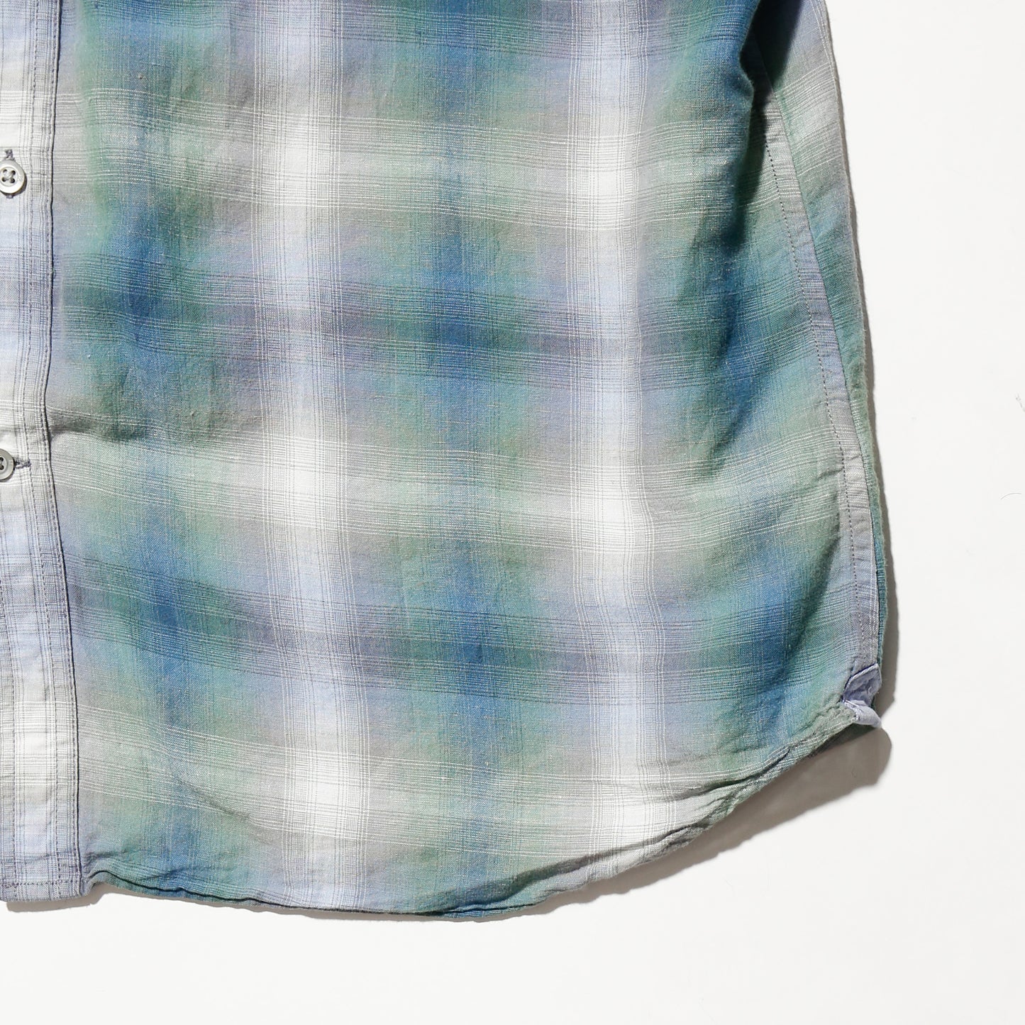 vintage banana republic epaulette ombre check shirt