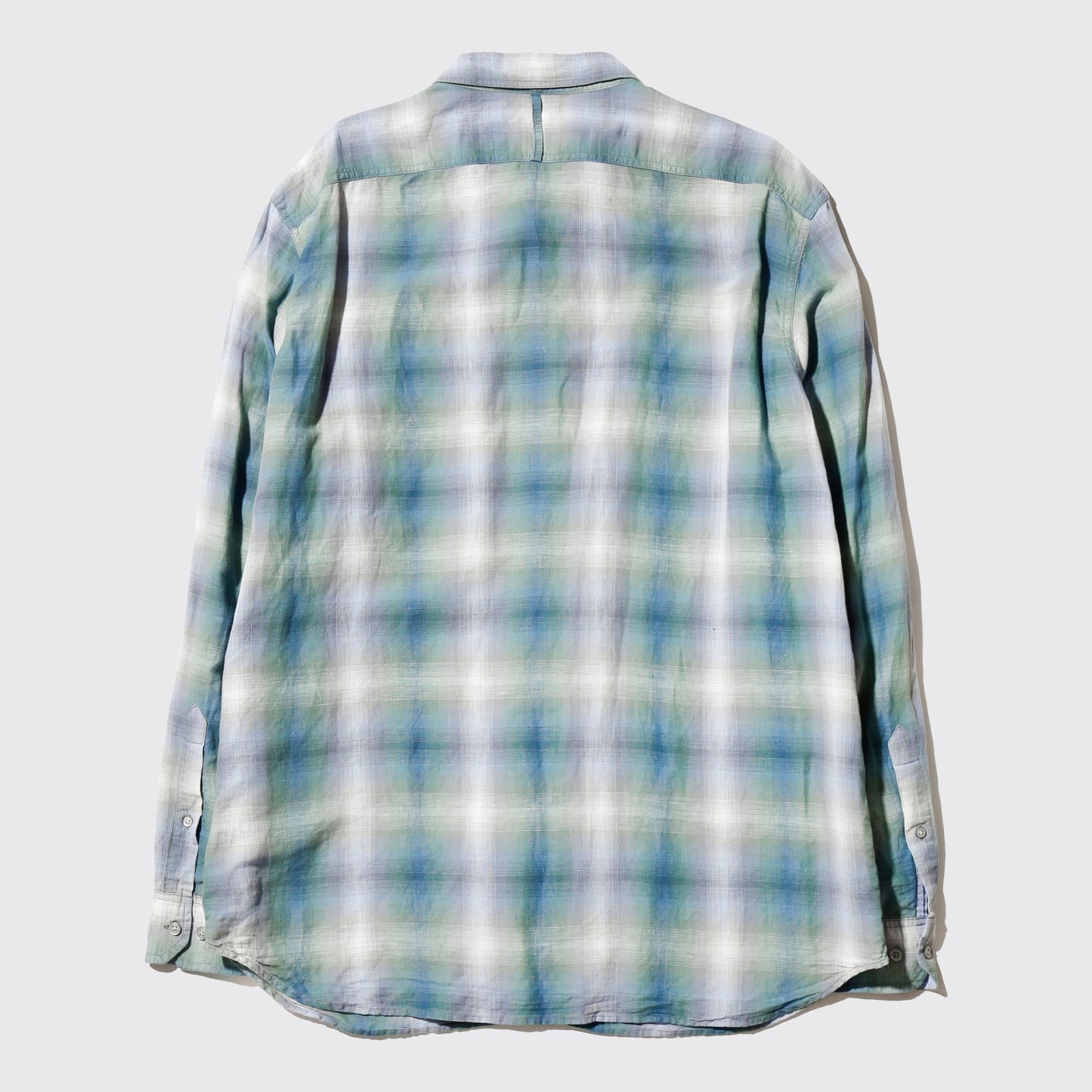 vintage banana republic epaulette ombre check shirt