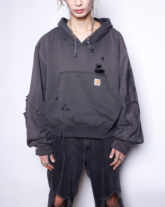 vintage cropped broken hoodie