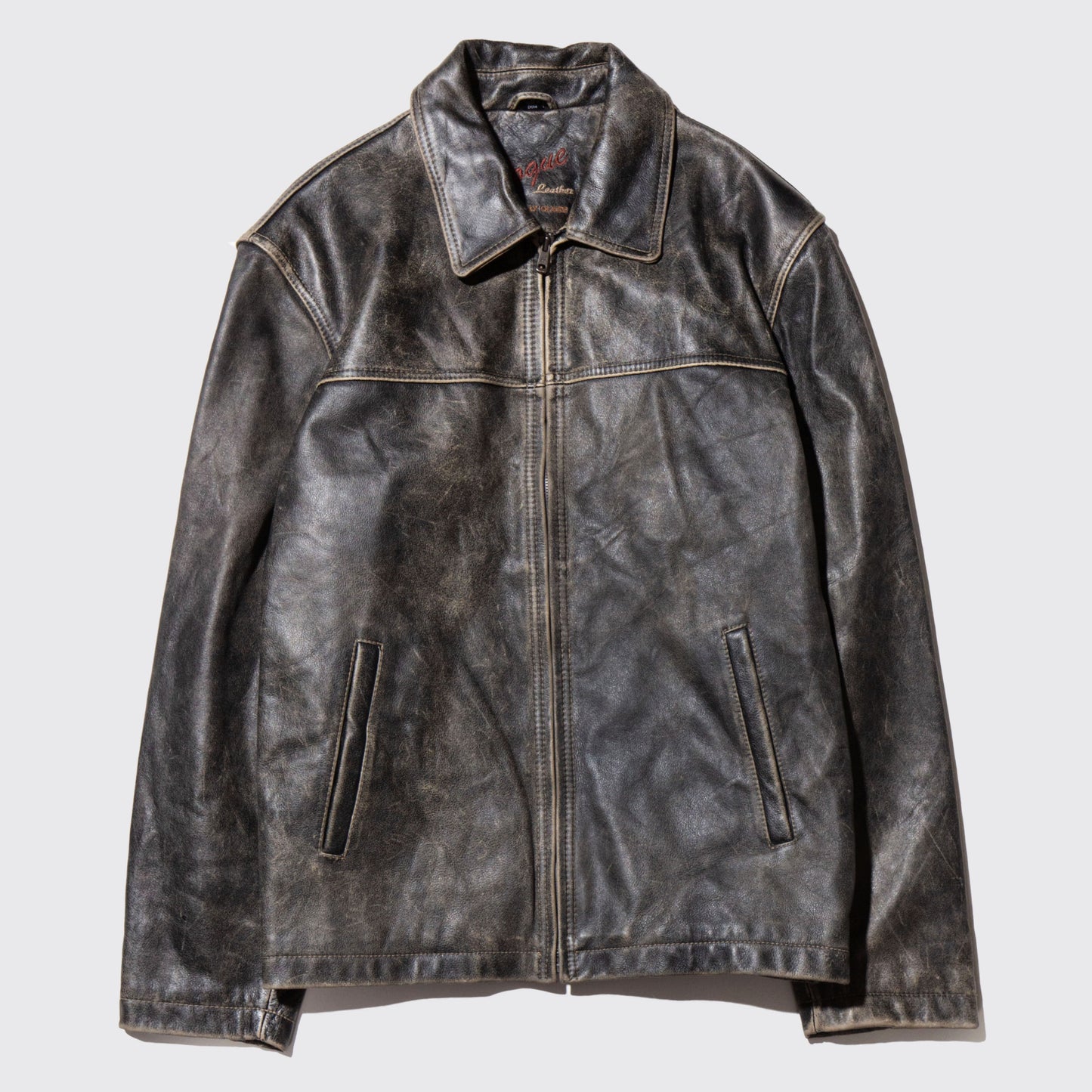 vintage faded leather jacket