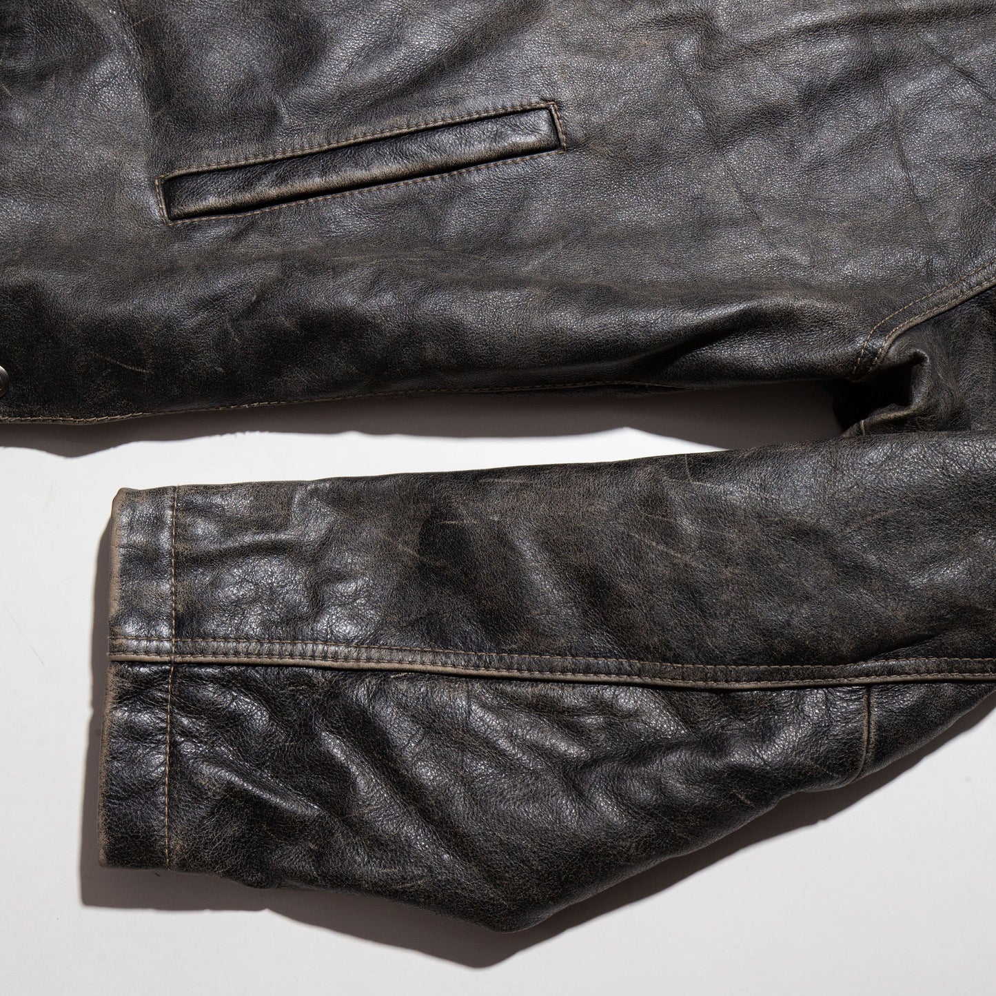 vintage faded leather jacket