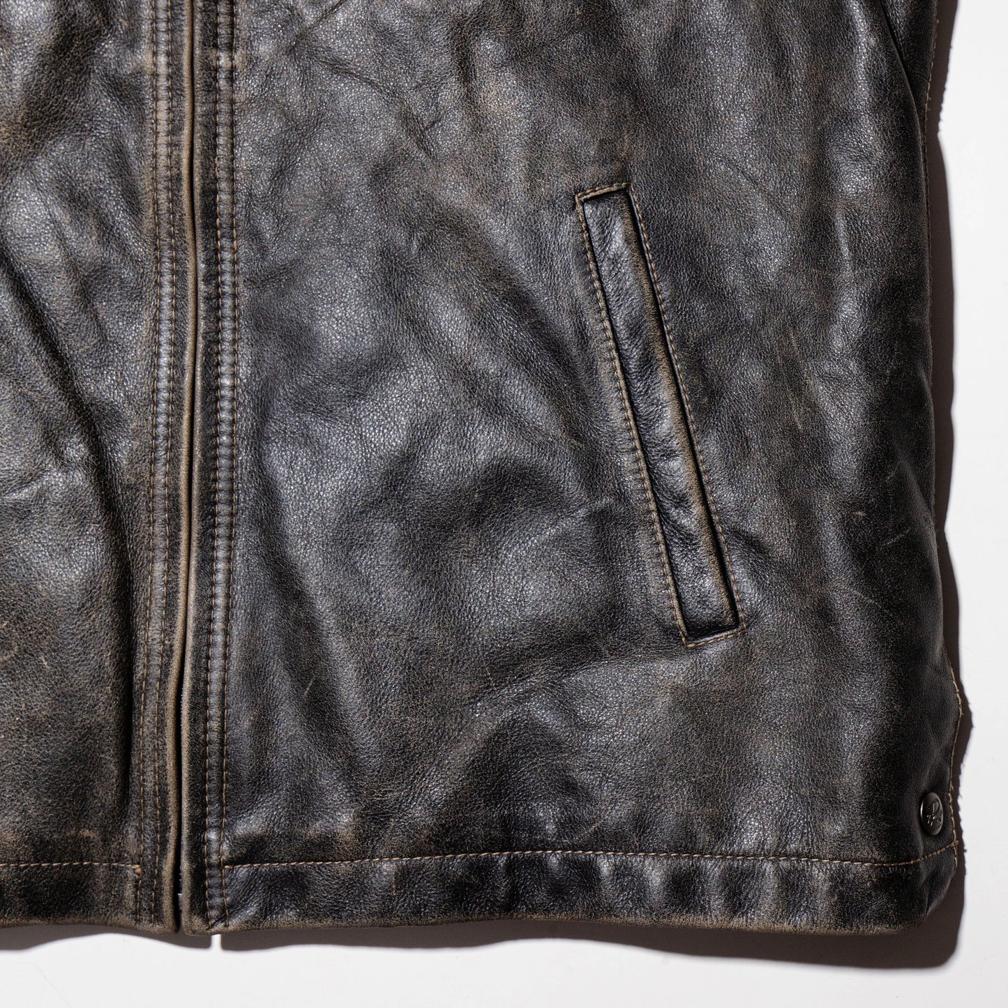 vintage faded leather jacket