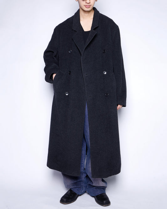 vintage hugo boss double breasted wool chesterfield coat