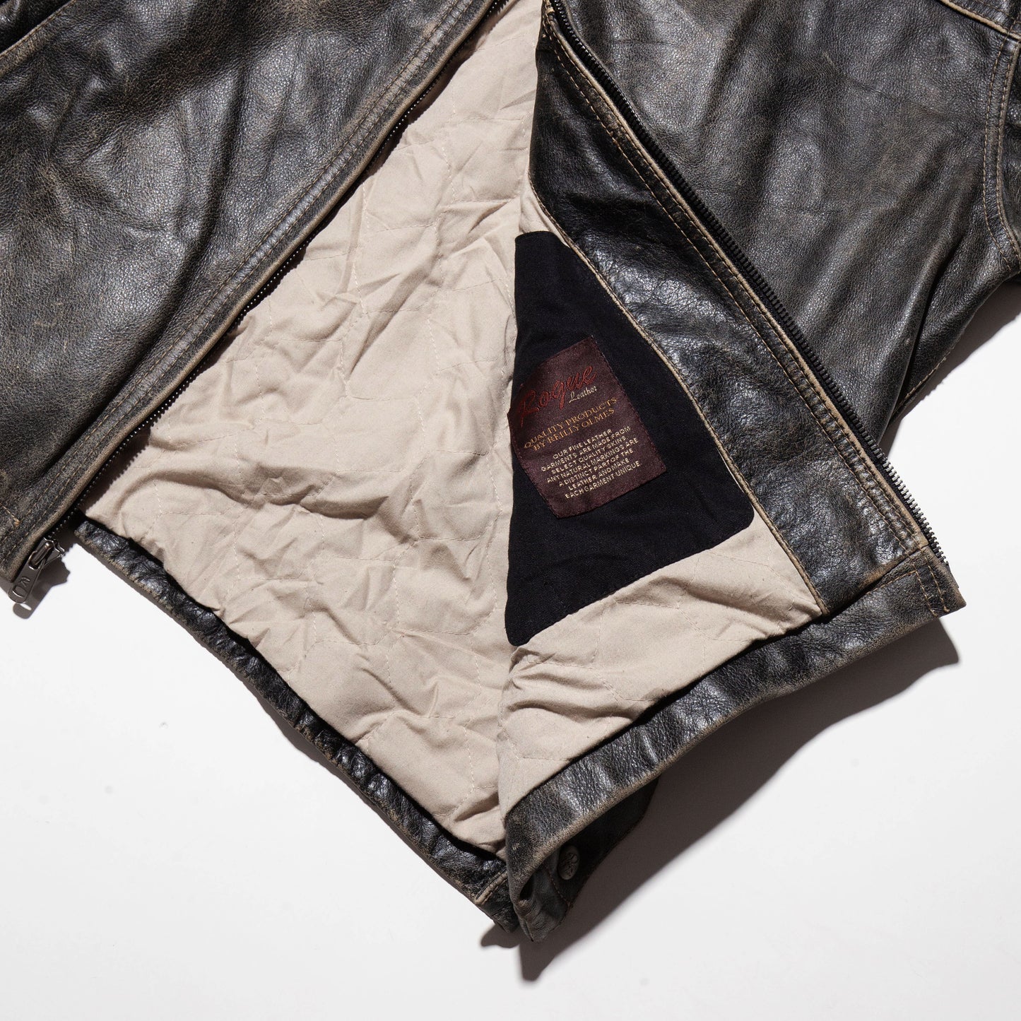 vintage faded leather jacket