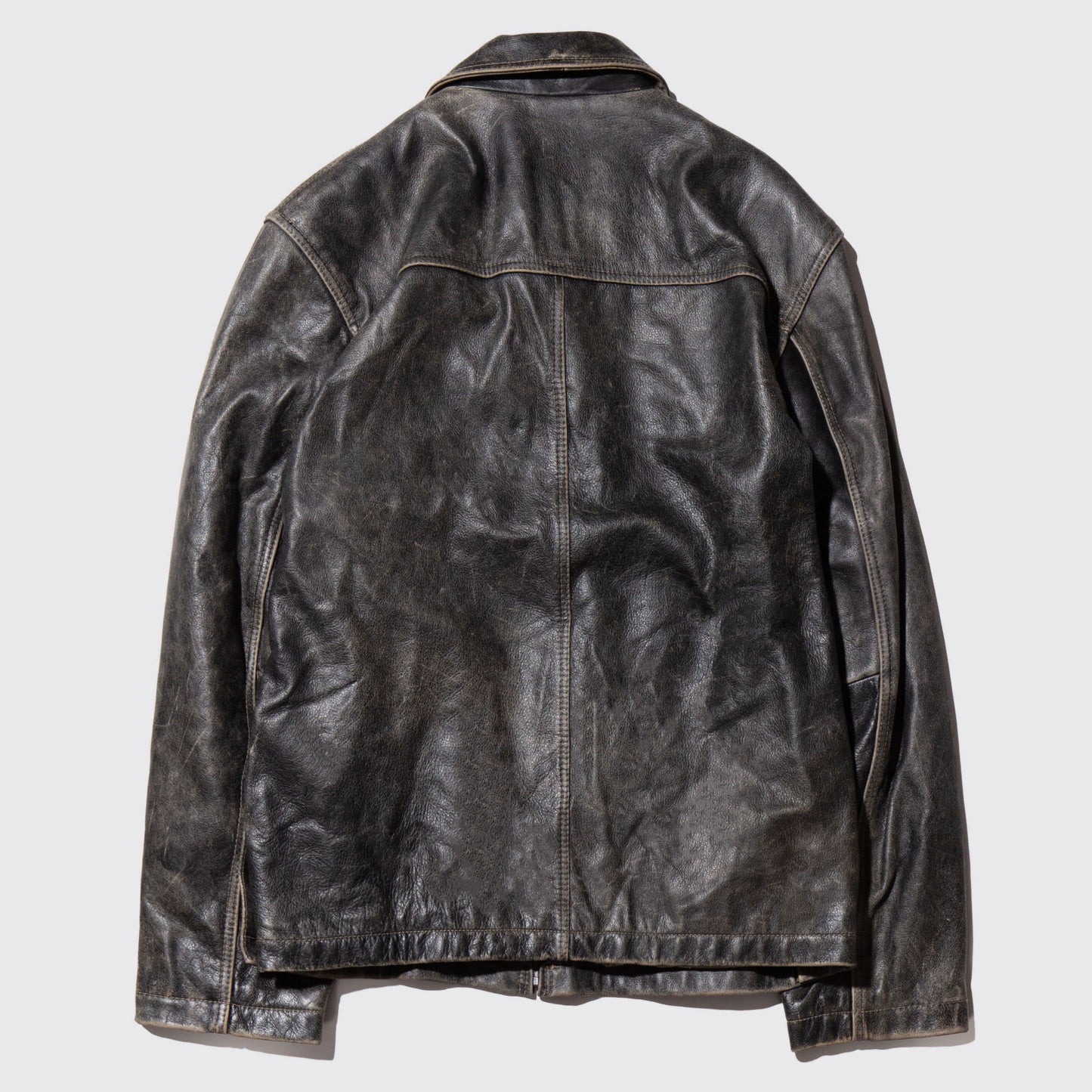 vintage faded leather jacket