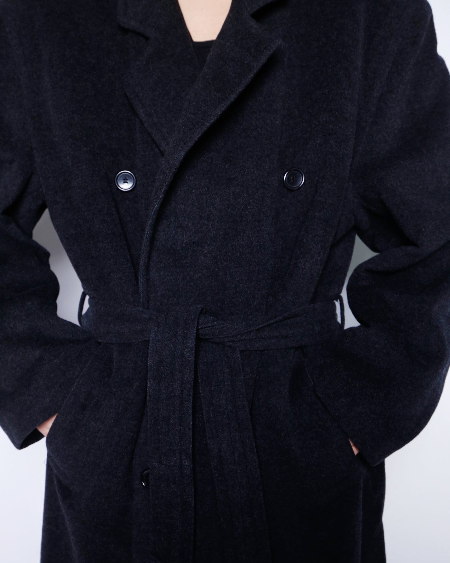 vintage hugo boss double breasted wool chesterfield coat