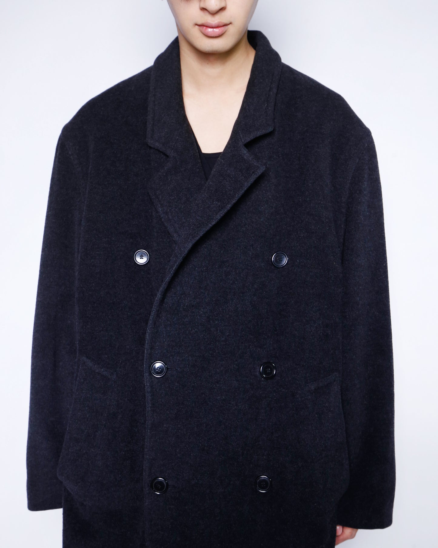 vintage hugo boss double breasted wool chesterfield coat