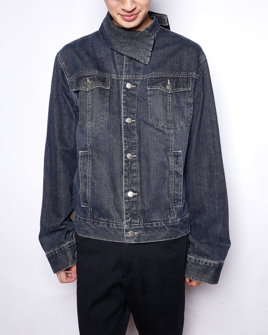 vintage detachable collar trucker jacket