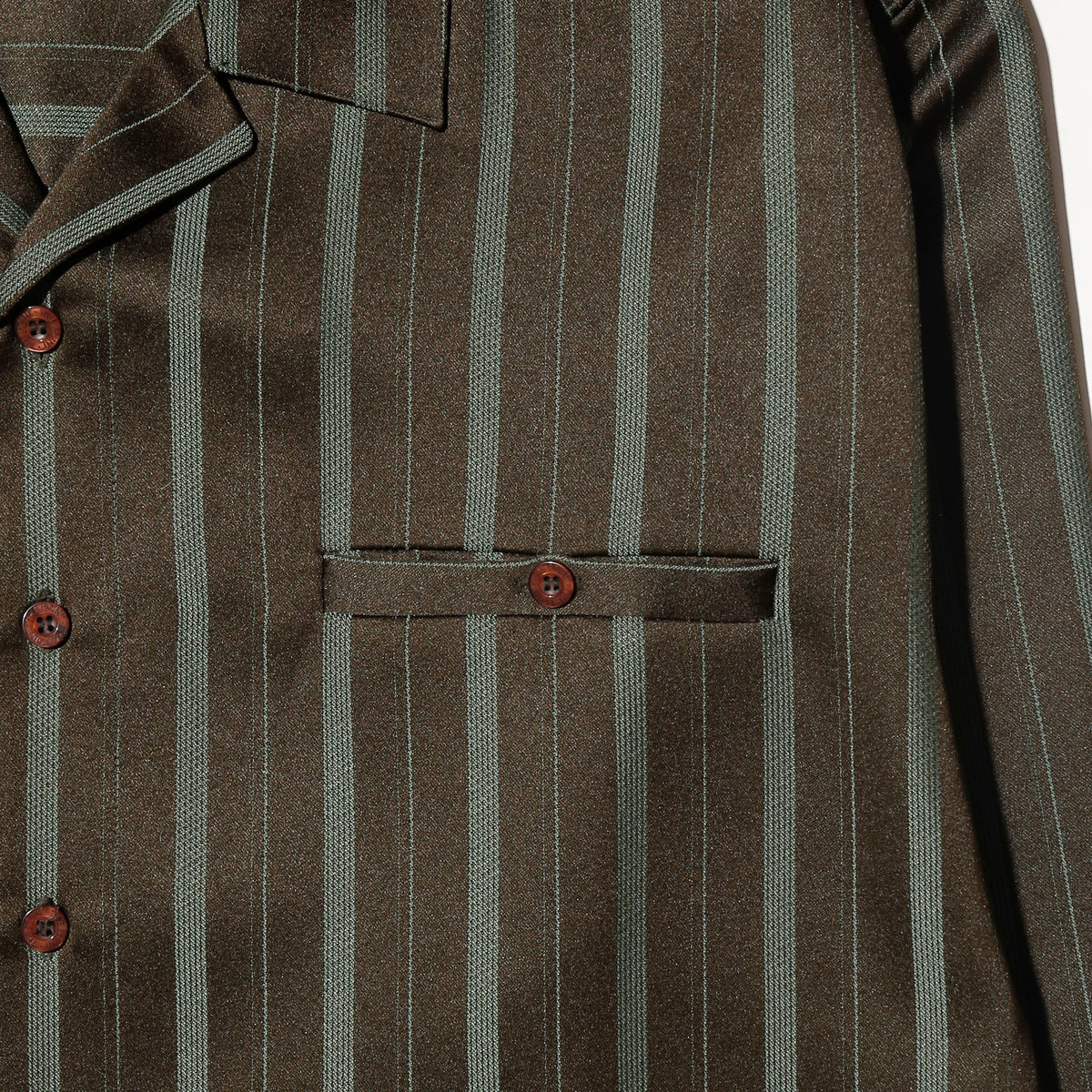 vintage stripe open collar wide shirt
