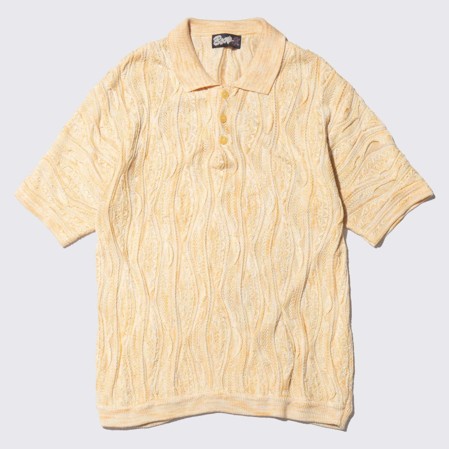 vintage 3d knit polo h/s