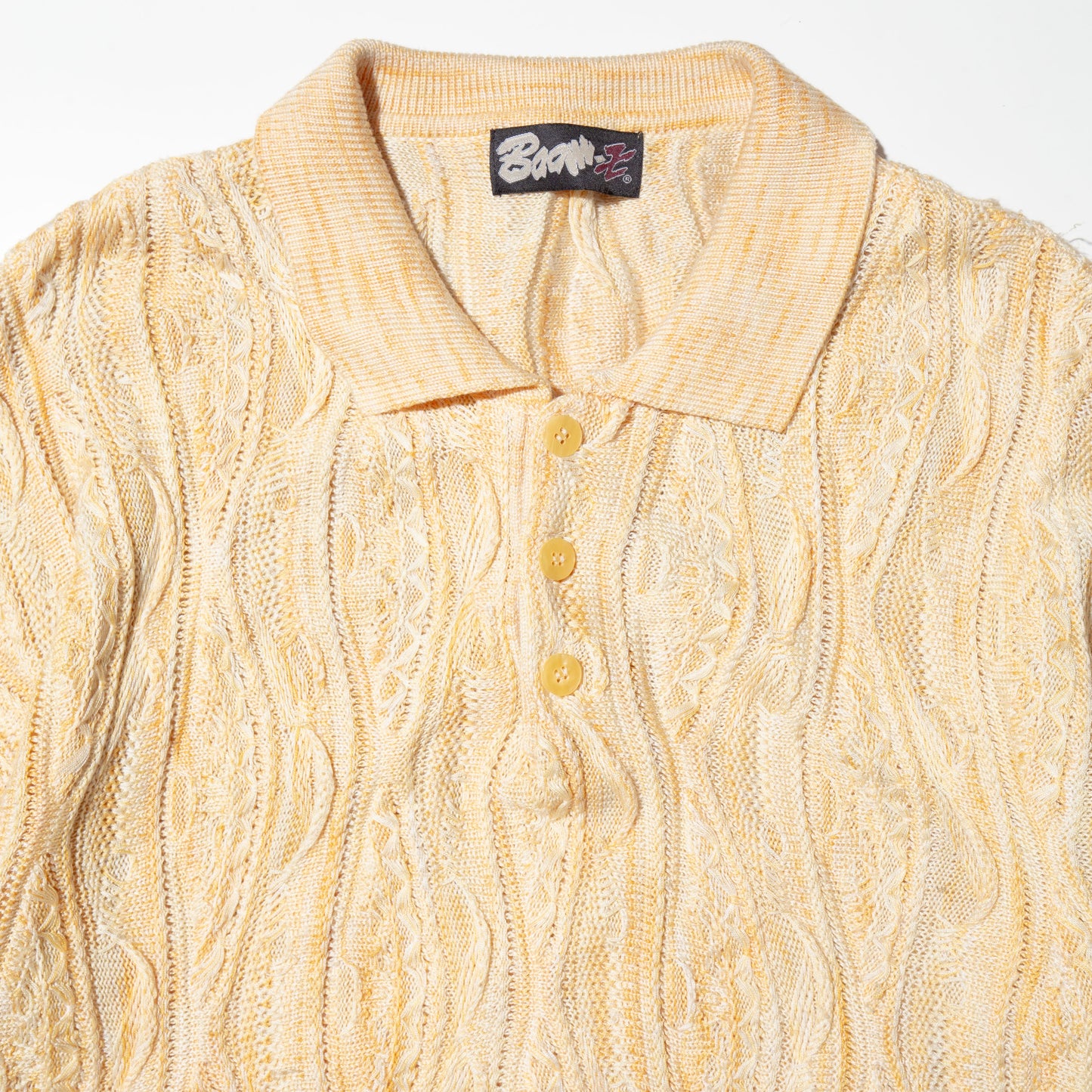 vintage 3d knit polo h/s