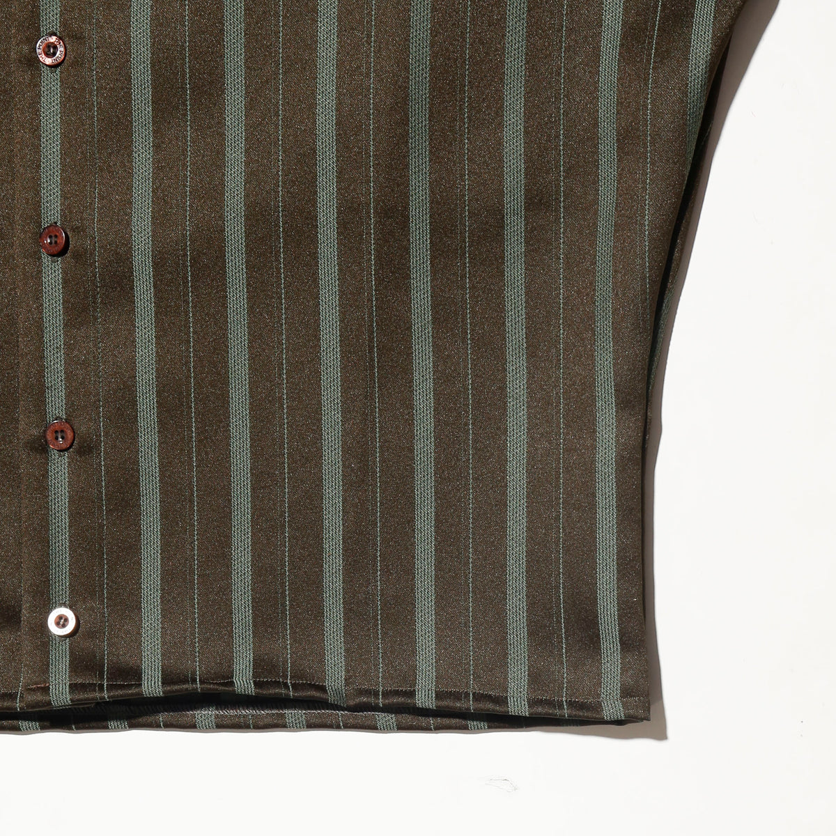 vintage stripe open collar wide shirt