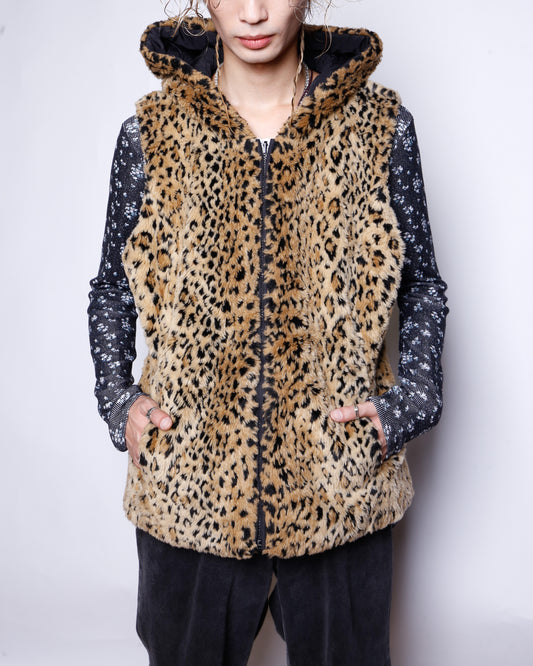 vintage reversible faux fur vest