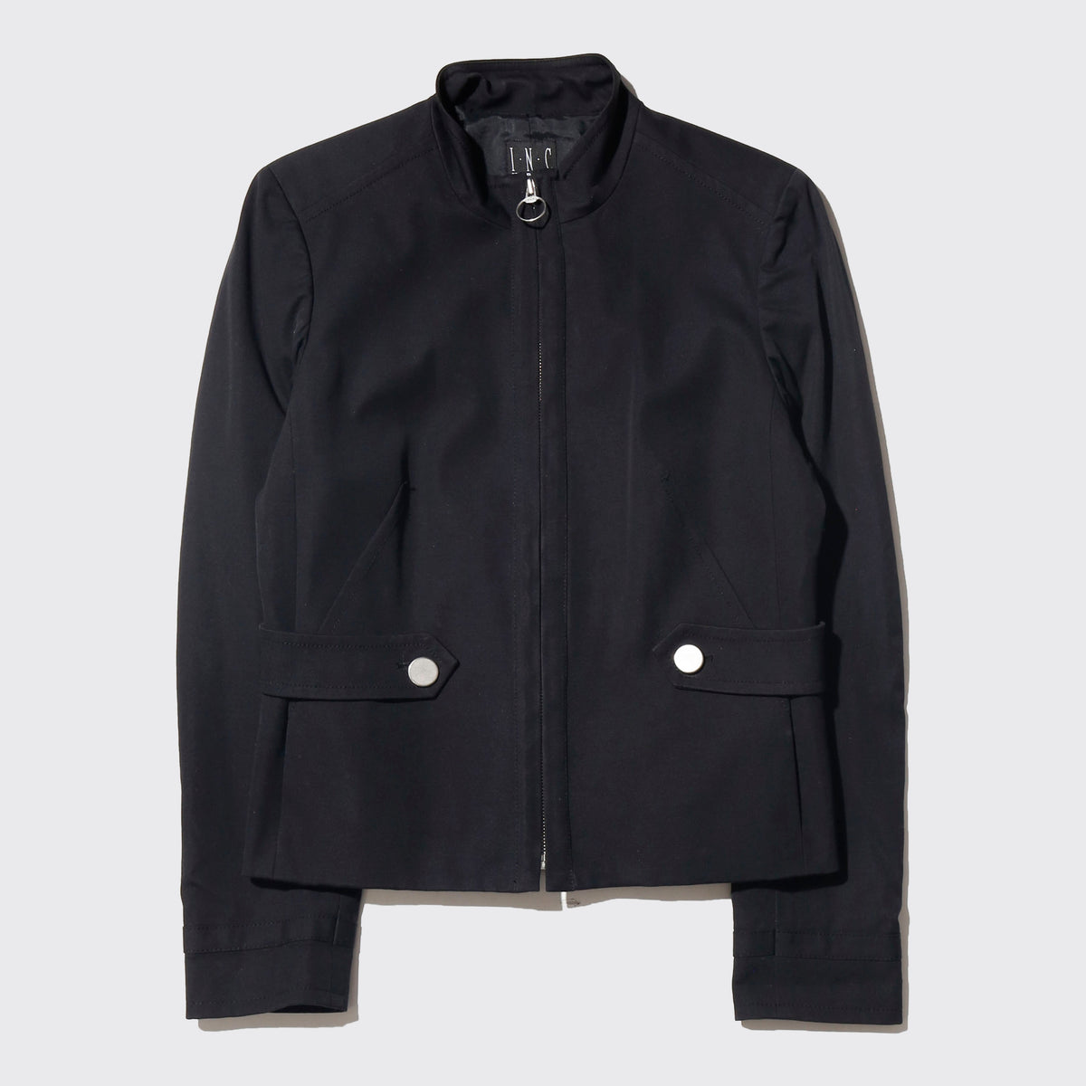 vintage belted stand collar jacket