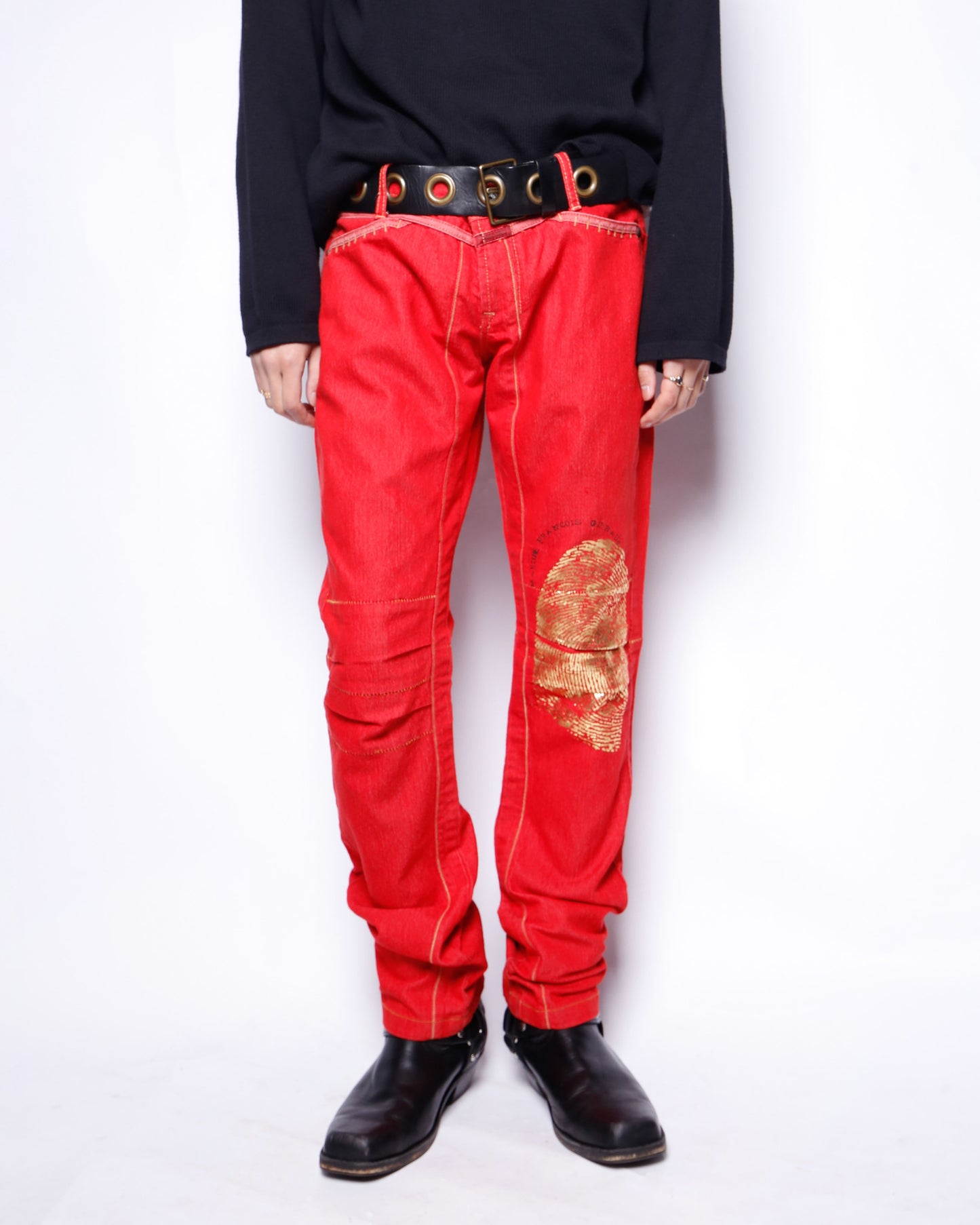 vintage 00's Marithe + Francois Girbaud finger print trousers