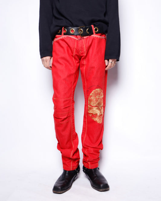vintage 00's Marithe + Francois Girbaud finger print trousers