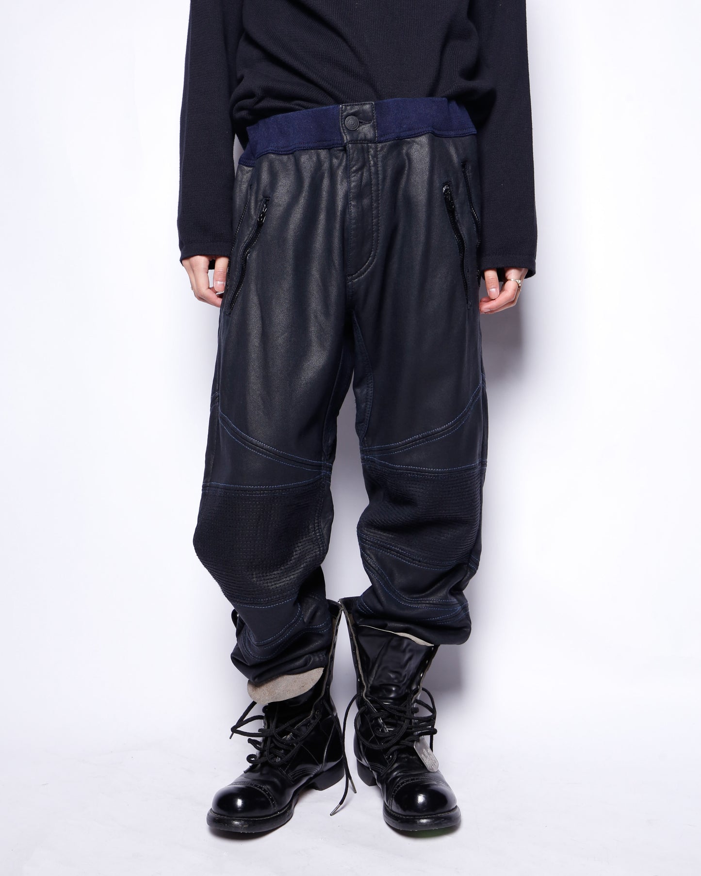 vintage 00's true religion coating motorcycle sweat pants