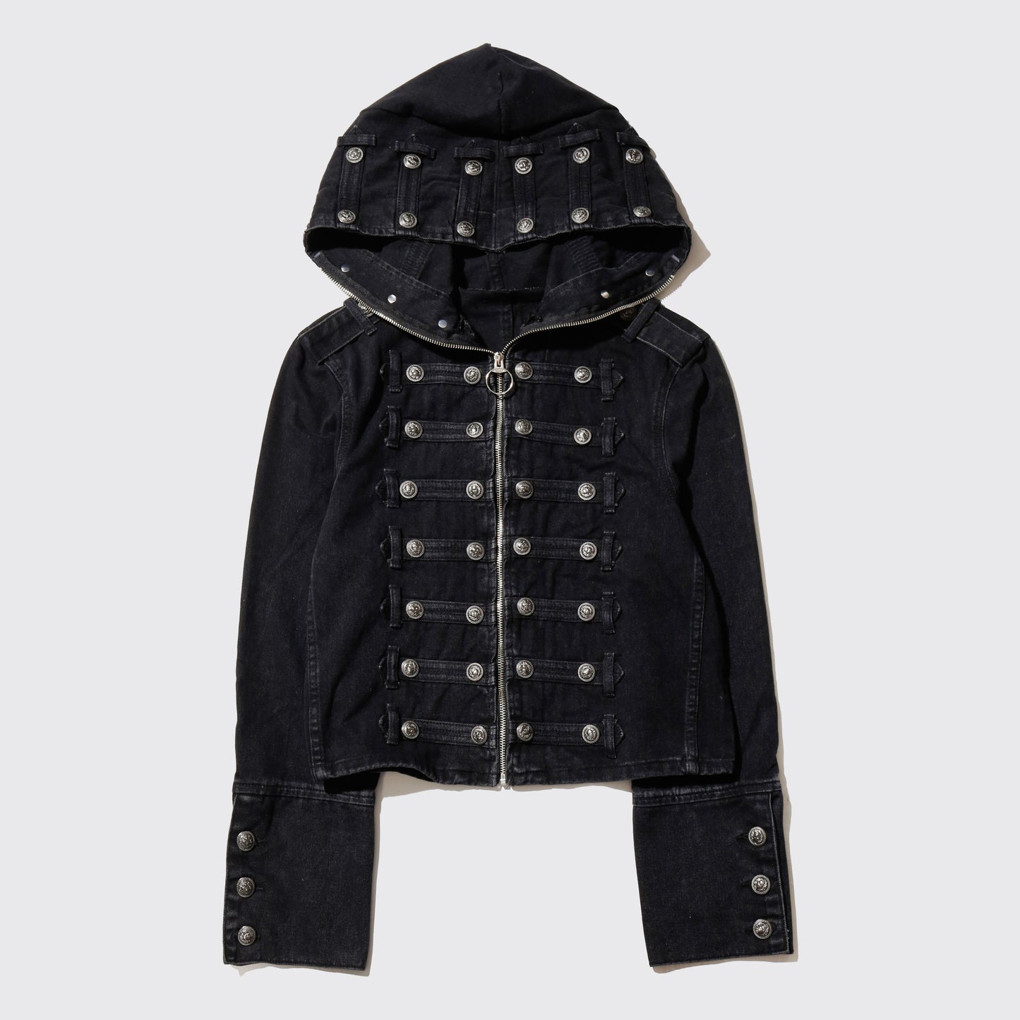 *one-off hooded napoleon jacket