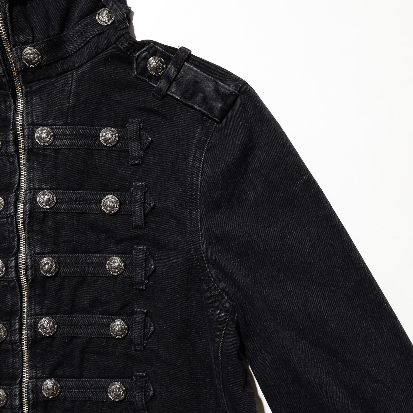 *one-off hooded napoleon jacket