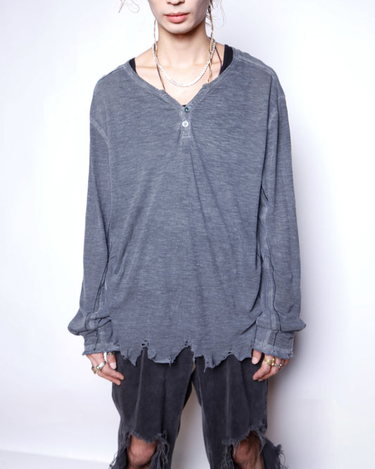 vintage broken henry neck cut sew