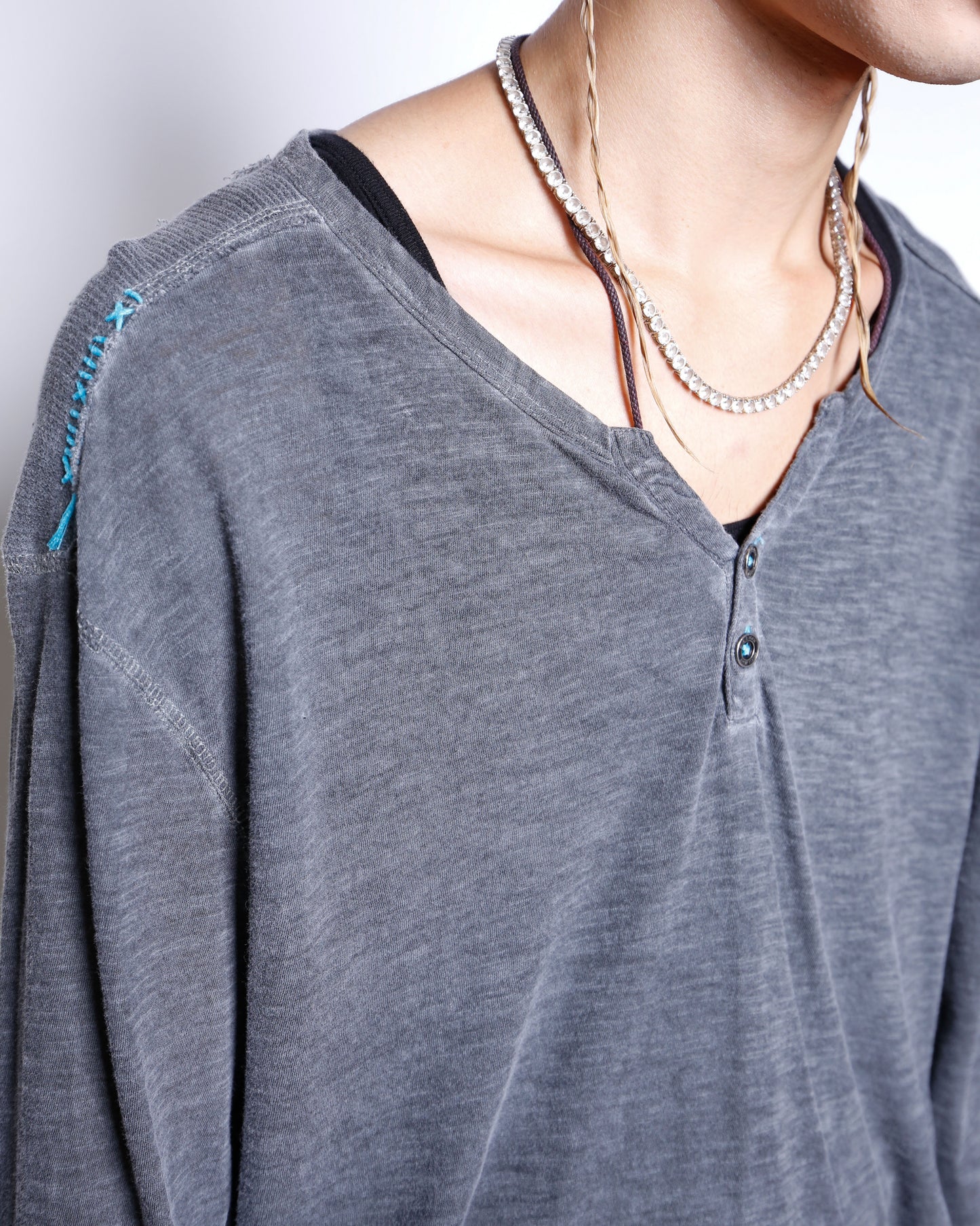 vintage broken henry neck cut sew