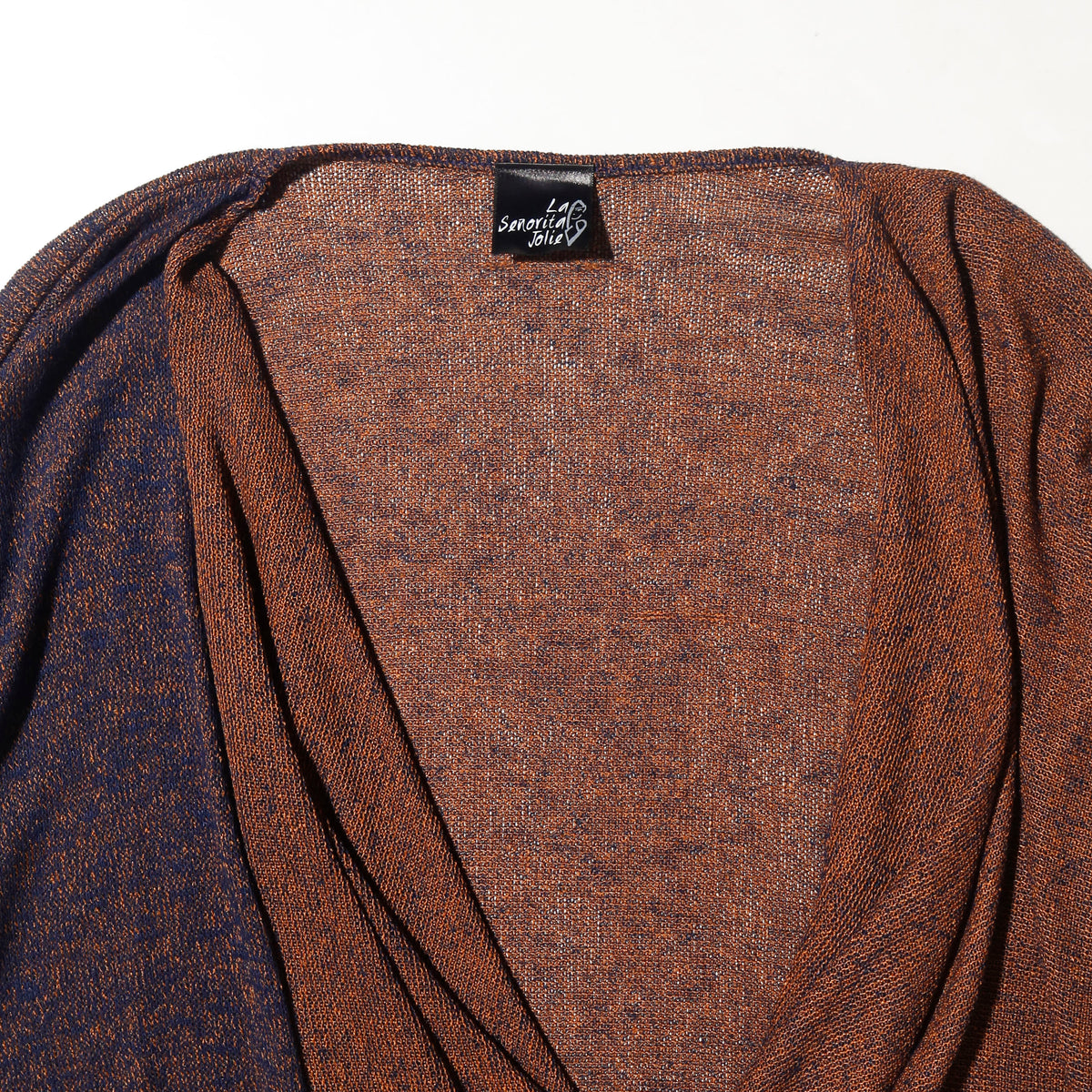 vintage contrast twist drape knit pullover