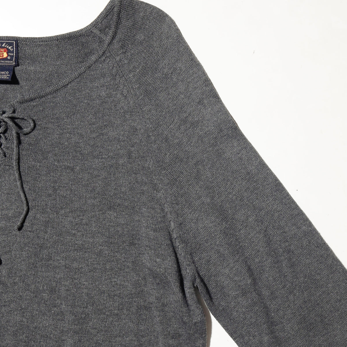 vintage lace up quarter sleeve cut sew