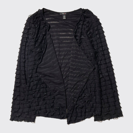 vintage ruffle sheer cardigan