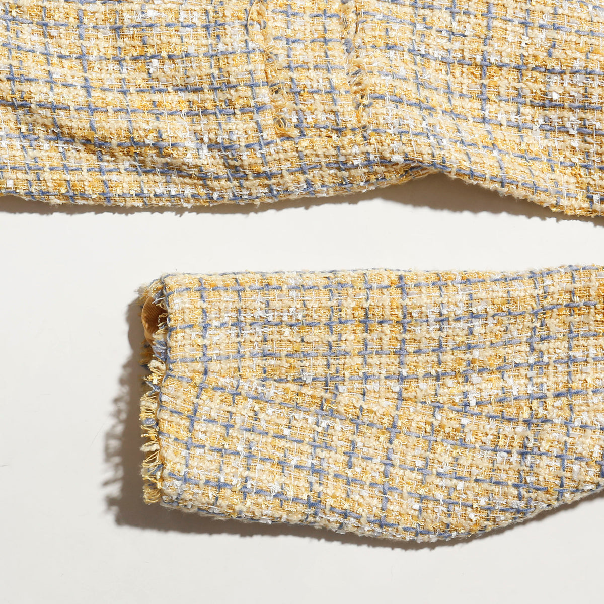 vintage pastel tweed jacket, with dogtag pins