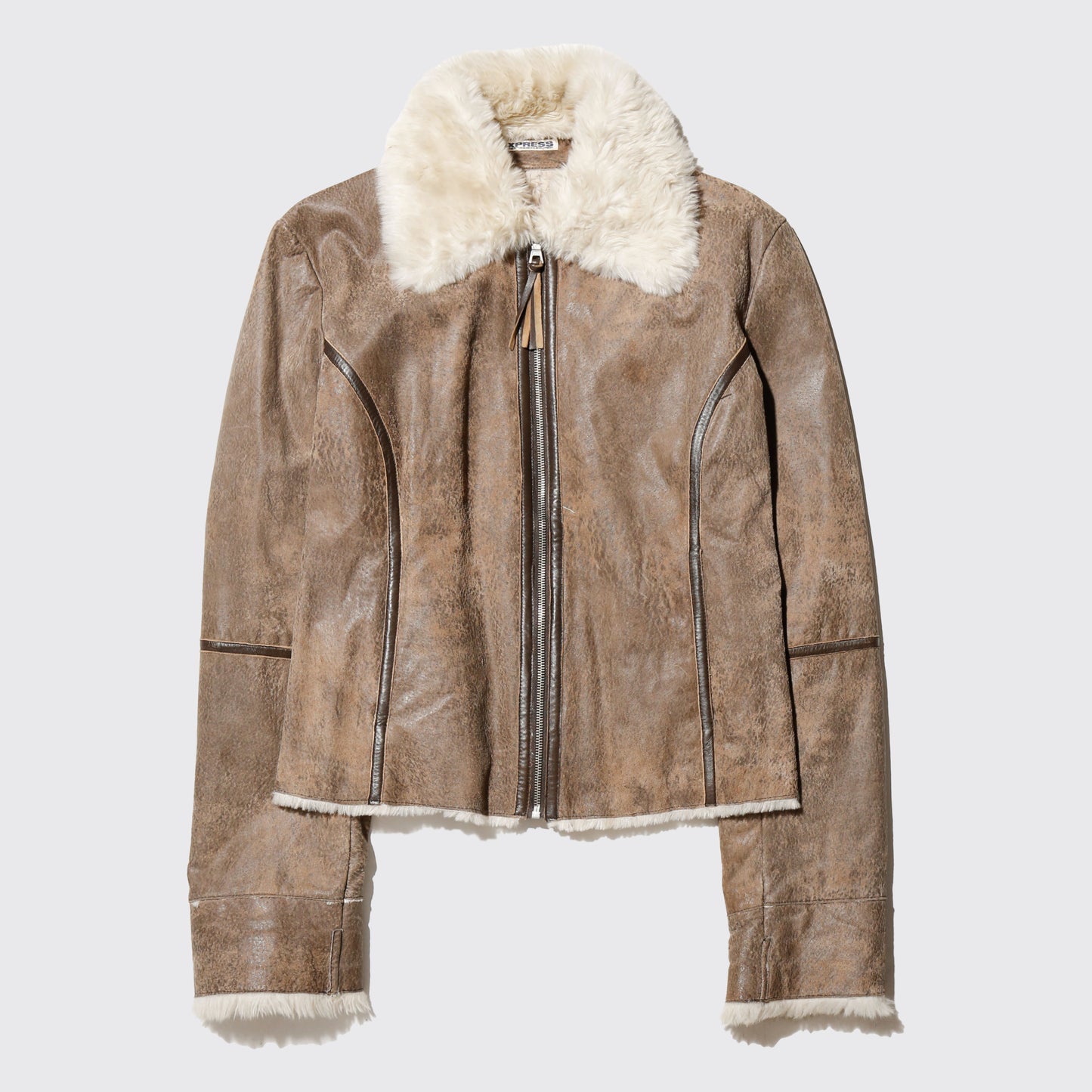 vintage mouton leather jacket