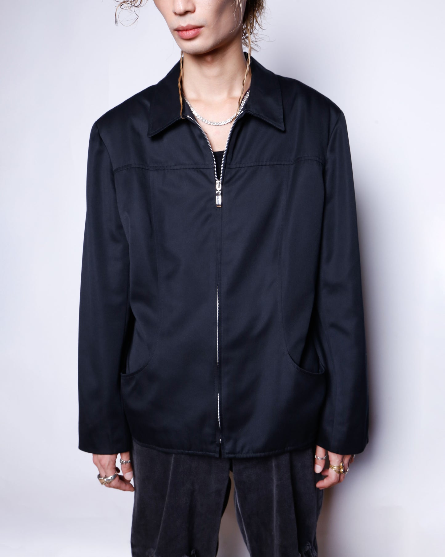 vintage satin zipped jacket