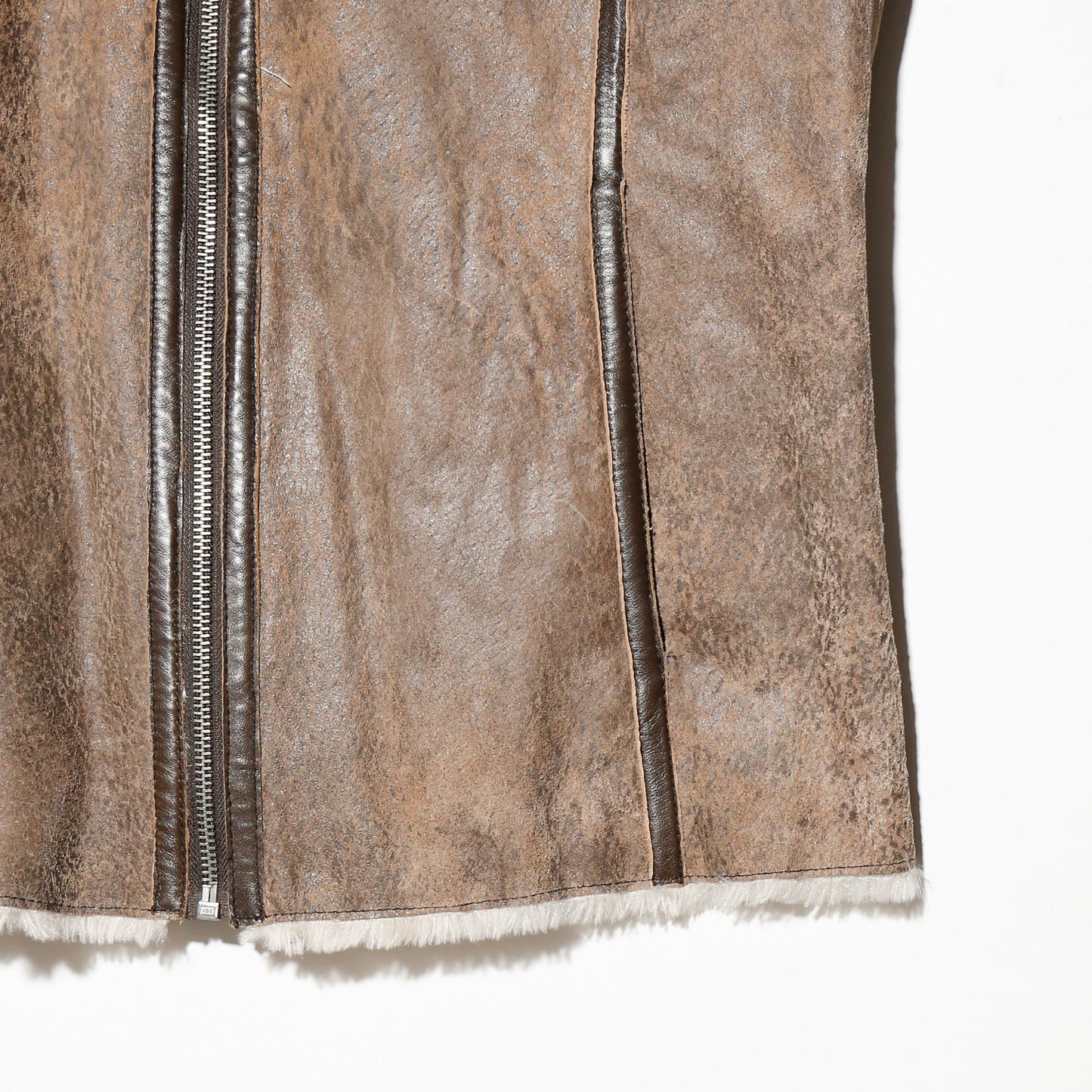 vintage mouton leather jacket