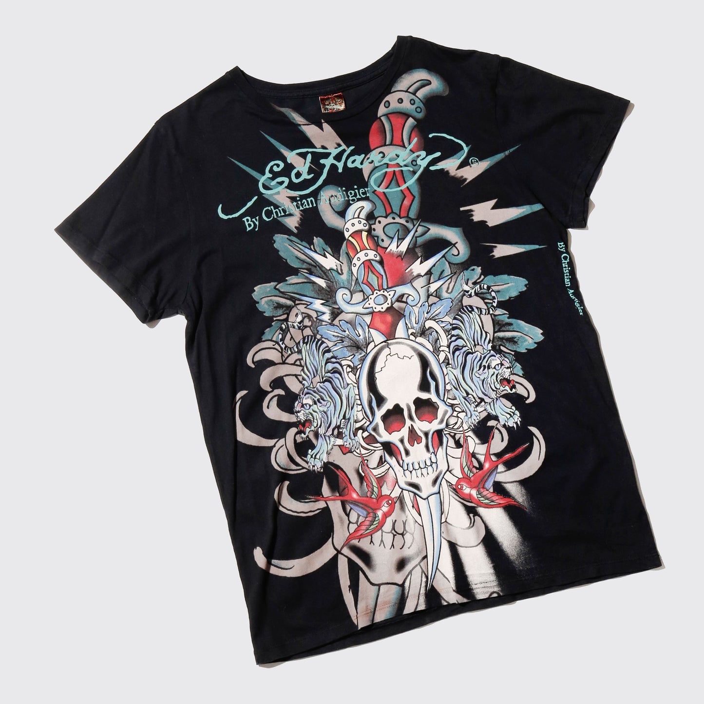 vintage ed hardy skull tatoo t-shirt