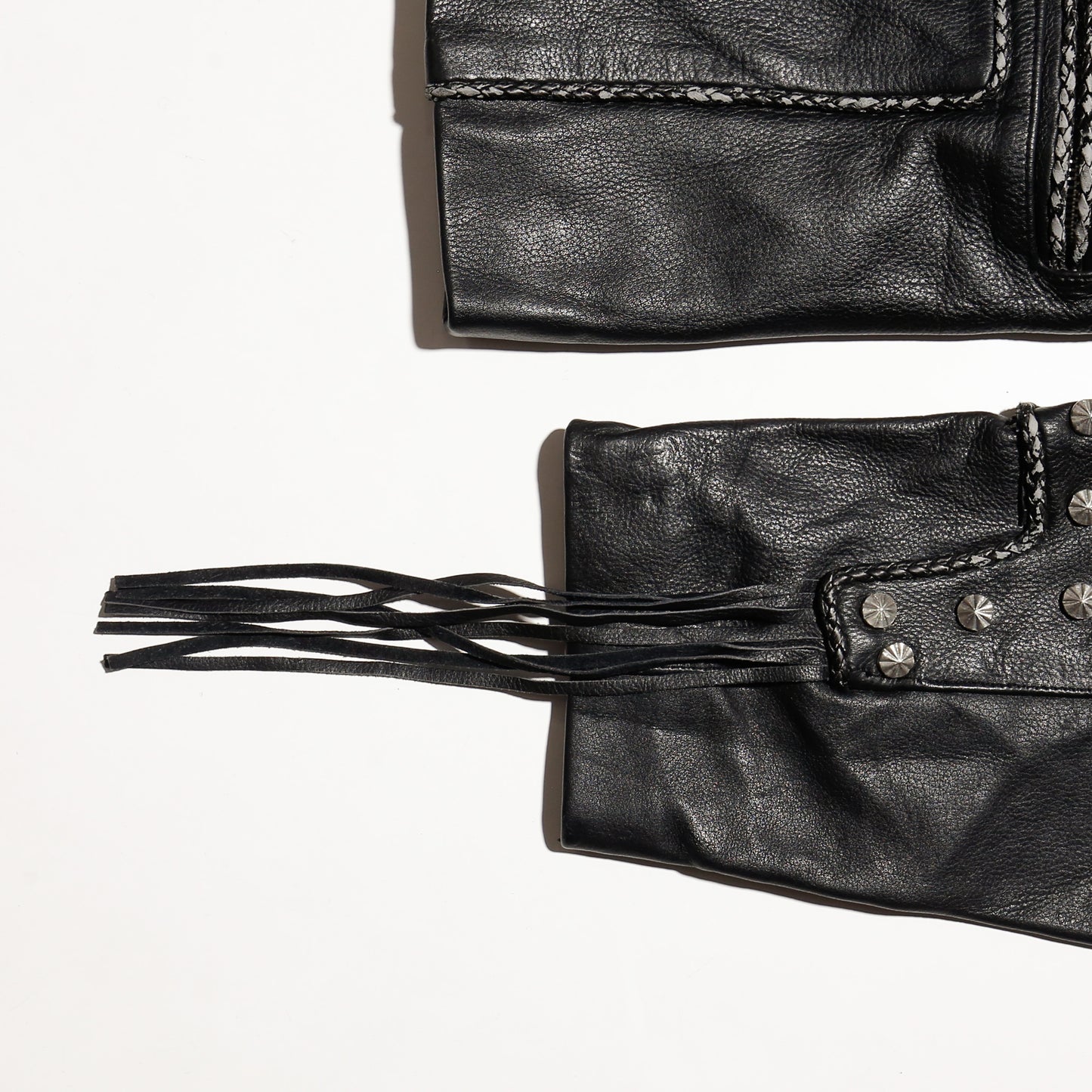vintage craft folklore leather jacket