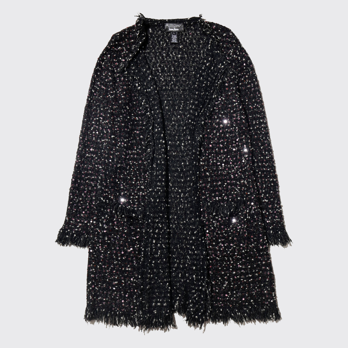 vintage fringe spangle knit coat